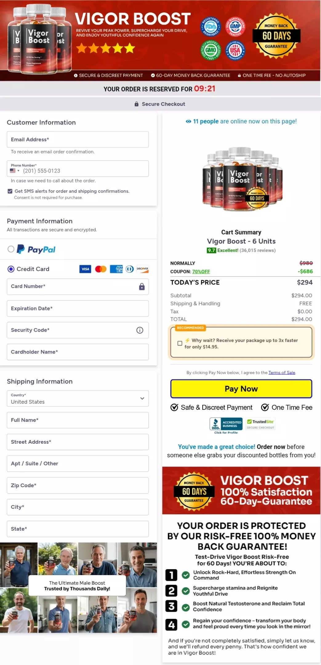 Vigor Boost order form